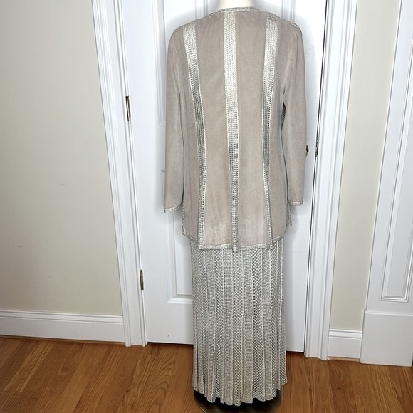 Damianou Skirt Set Gold Champagne Beige Size Small - Picture 6 of 10